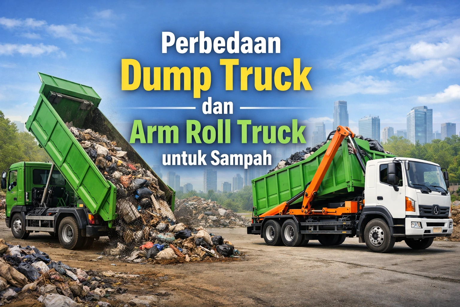 Perbedaan Dump Truck dan Arm Roll Truck untuk Sampah
